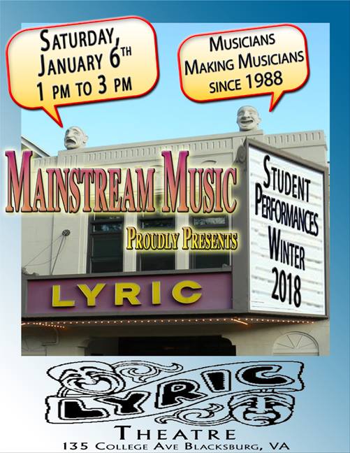 Mainstream Music Student Performances – Winter 2018