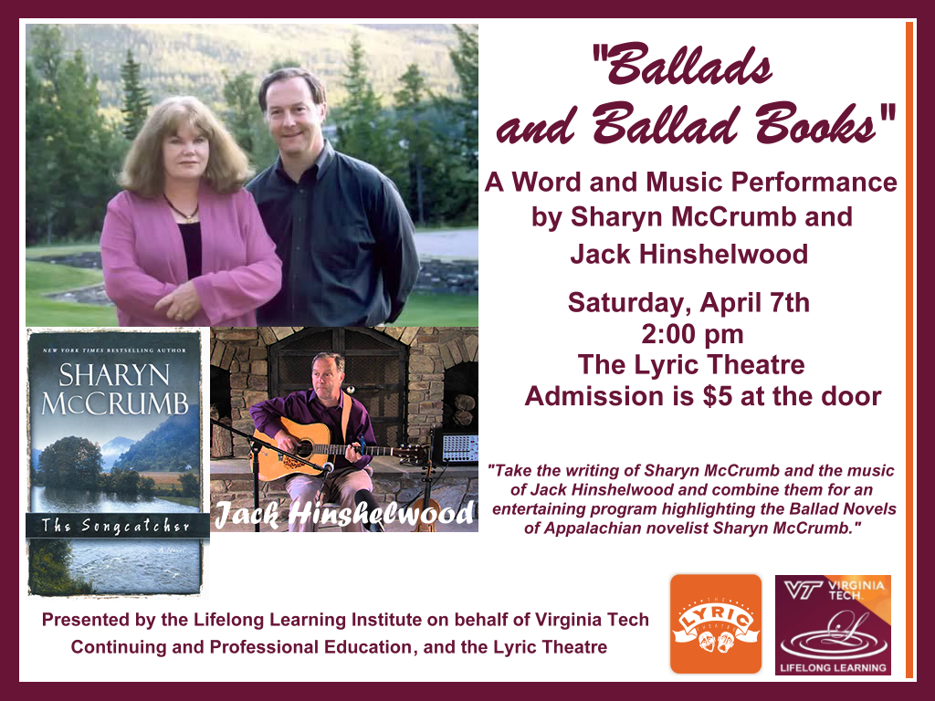 Ballads and Ballad Books – A Word and Music Performance by Sharyn McCrumb and Jack Hinshelwood