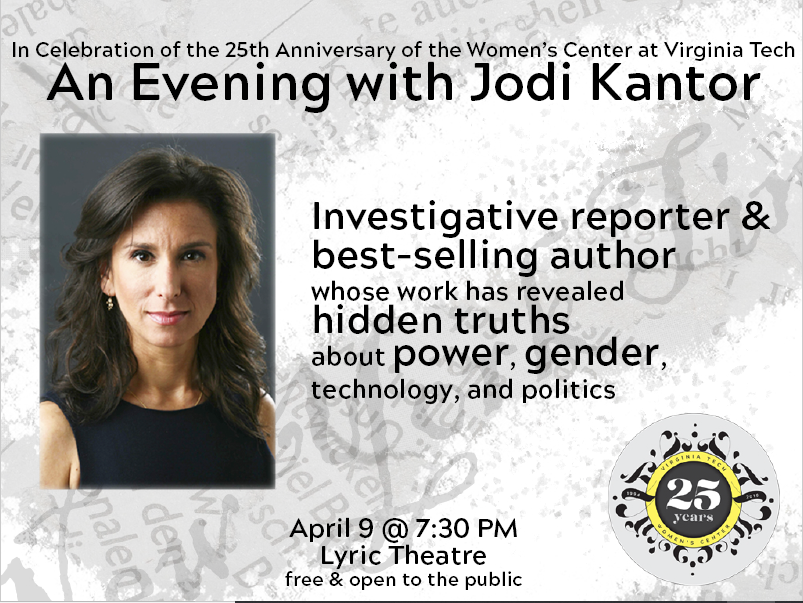 An Evening with Jodi Kantor- Investigative Reporter and Best Selling Author