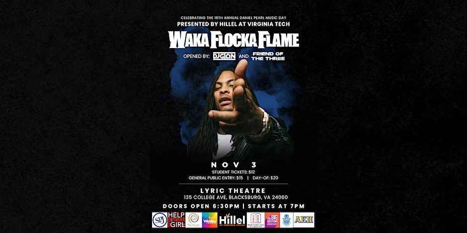 Hillel at VT presents Waka Flocka Flame for Daniel Pearl Music Day